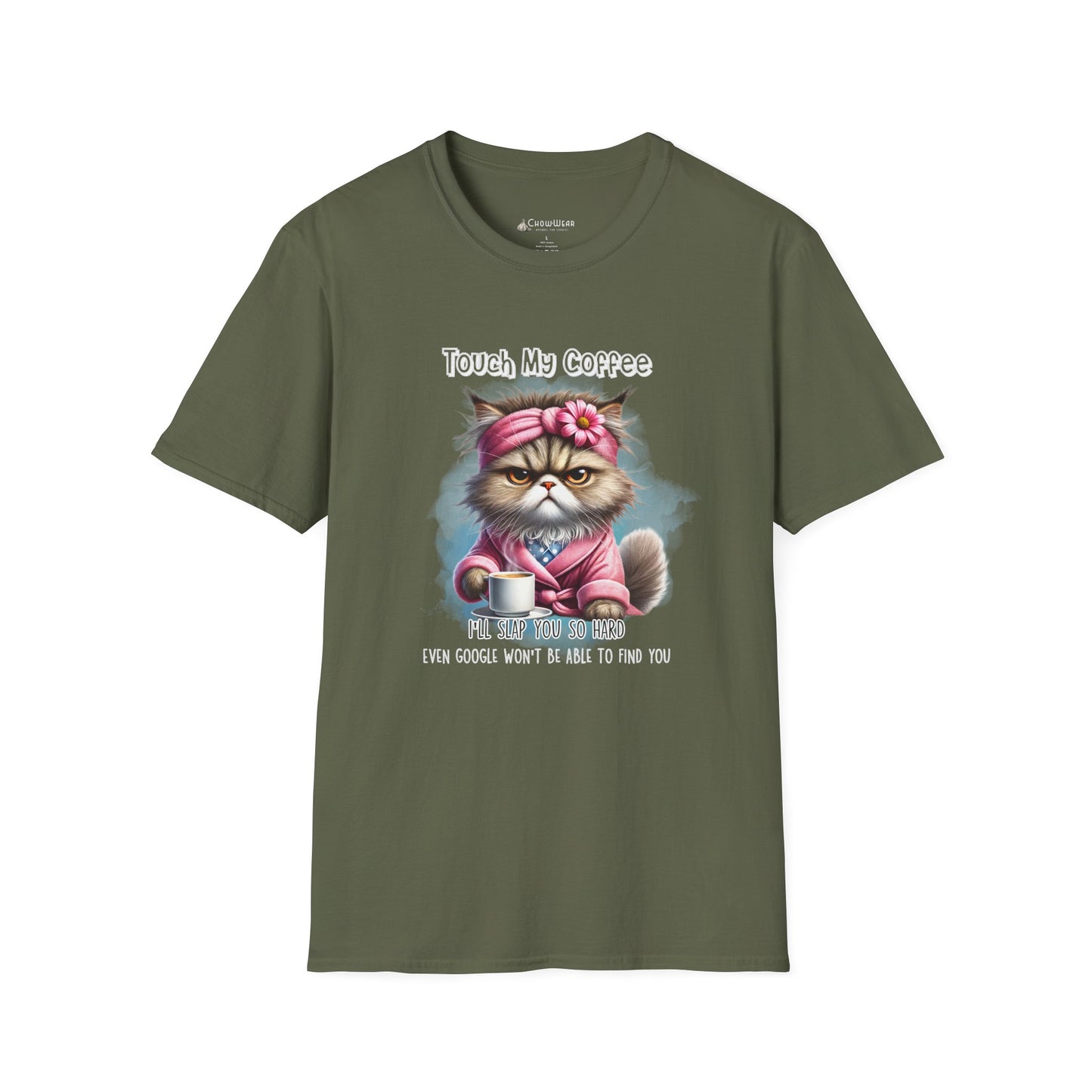 Cat Coffee T-Shirt — "Touch My Coffee" Funny Grumpy Kitty Graphic Tee