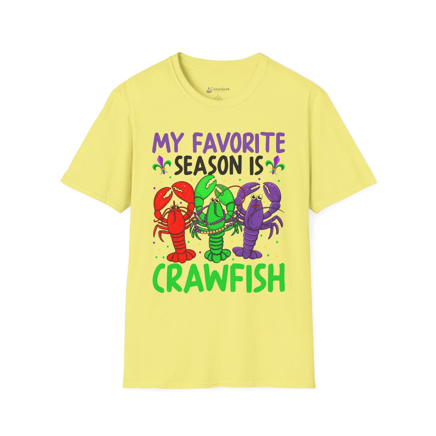 Crawfish Season T-Shirt — "My Favorite Season Is Crawfish" Cajun Seafood Mardi Gras