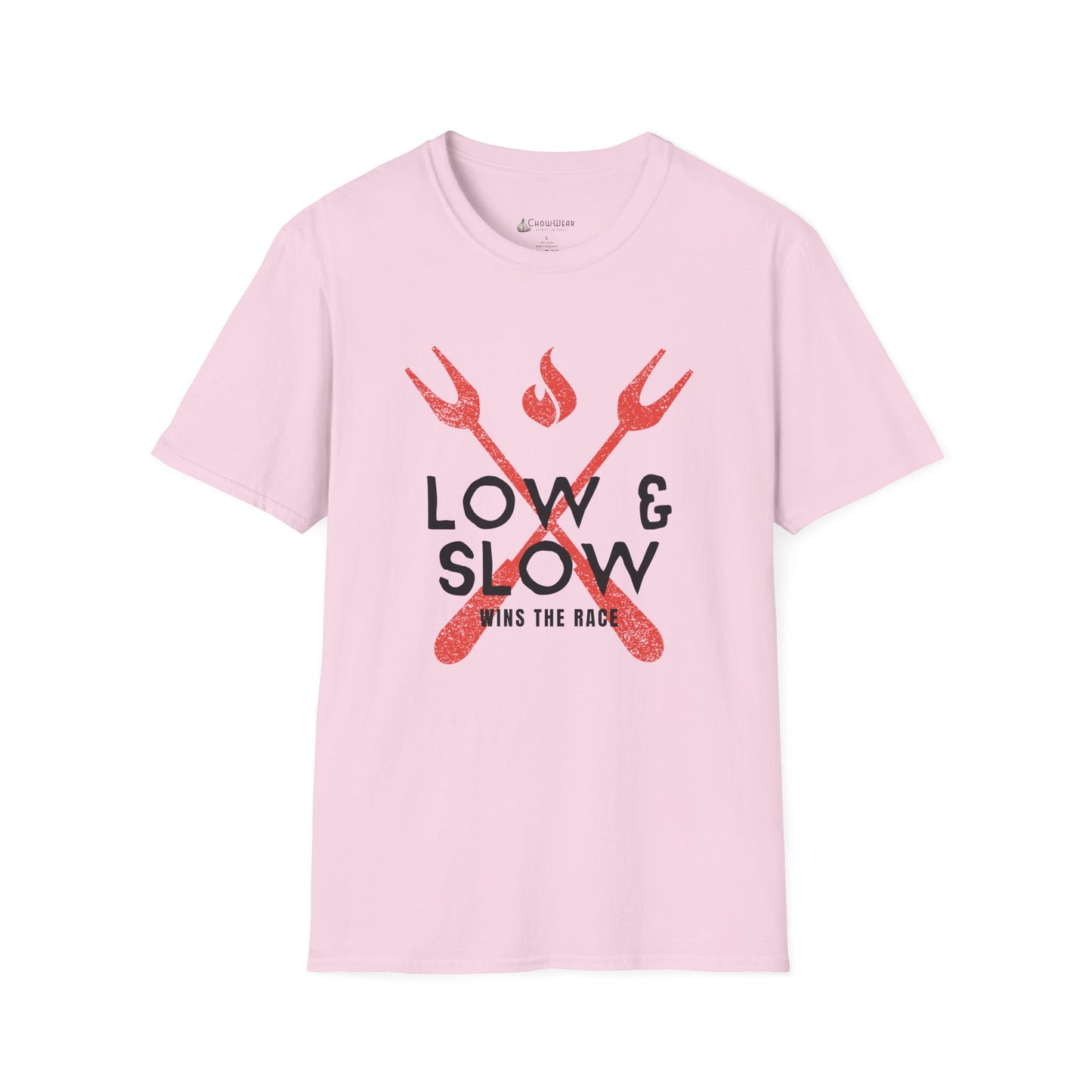 Slow & Low BBQ T-Shirt — 'Low & Slow Wins the Race' Grilled Meat Tee