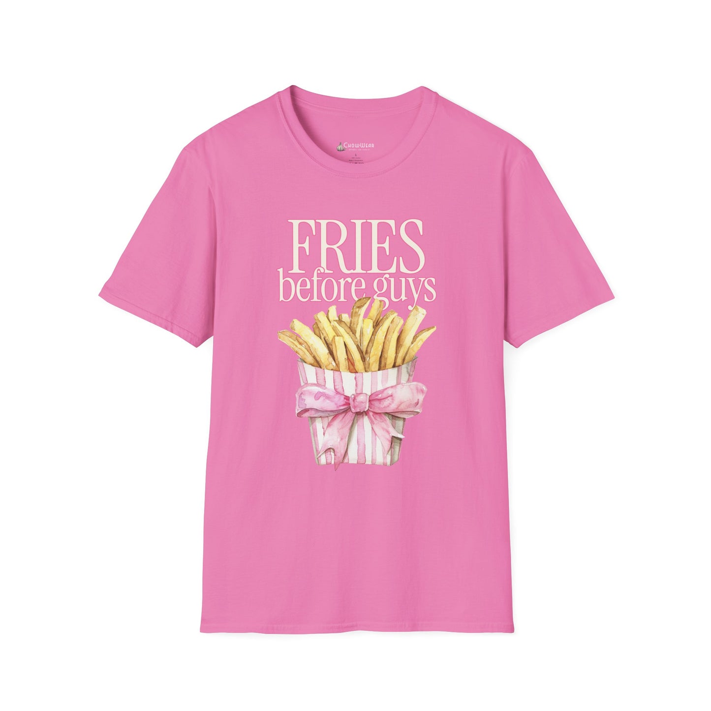 T-Shirt — "Fries Before Guys" Cute Funny French Fry Graphic Tee