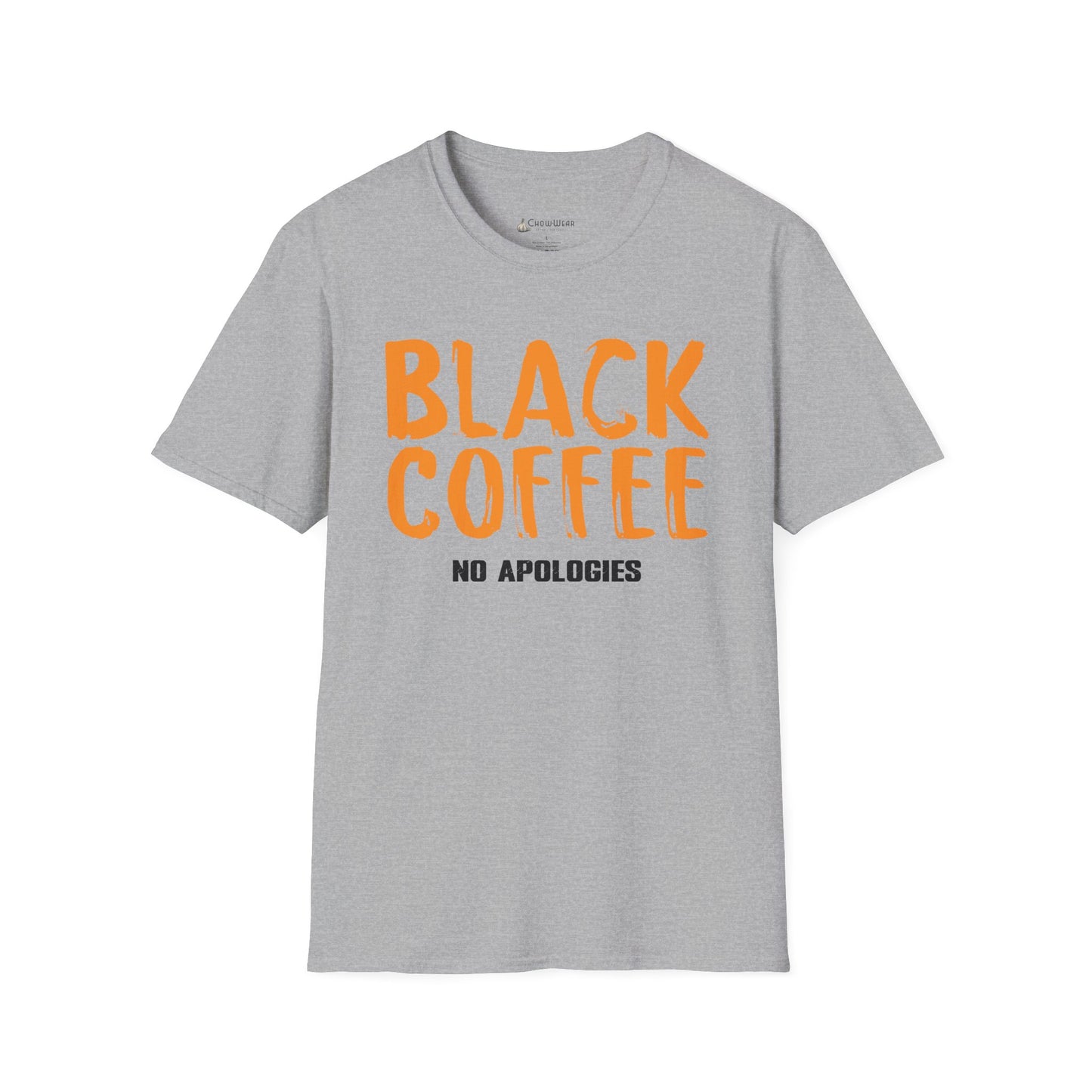 Black Coffee Tee – "Black Coffee No Apologies" Funny Caffeinated Shirt