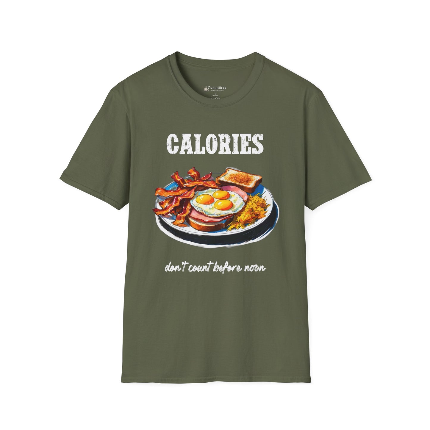Calories Breakfast T-Shirt — "Calories Don’t Count Before Noon" Funny Brunch Tee