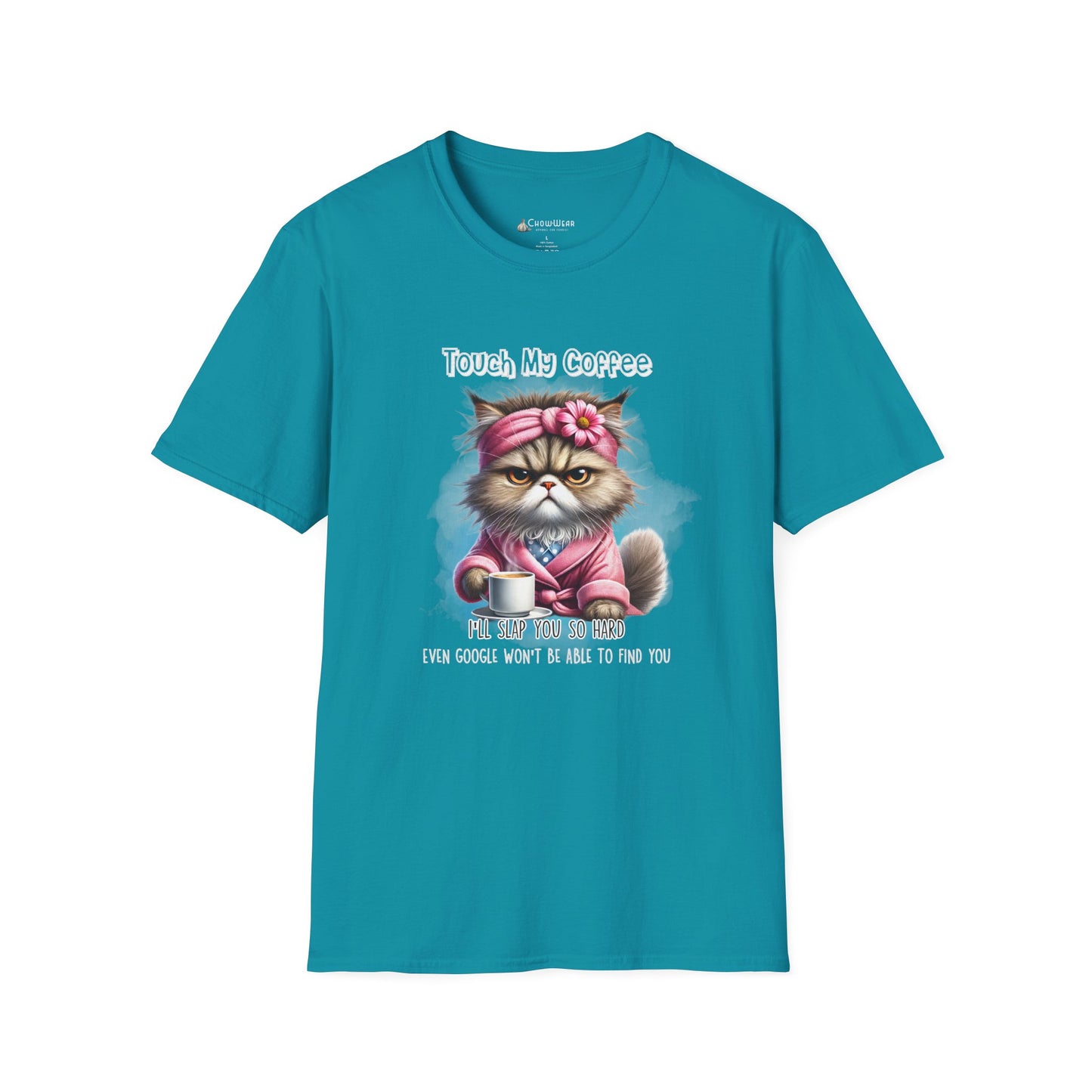 Cat Coffee T-Shirt — "Touch My Coffee" Funny Grumpy Kitty Graphic Tee