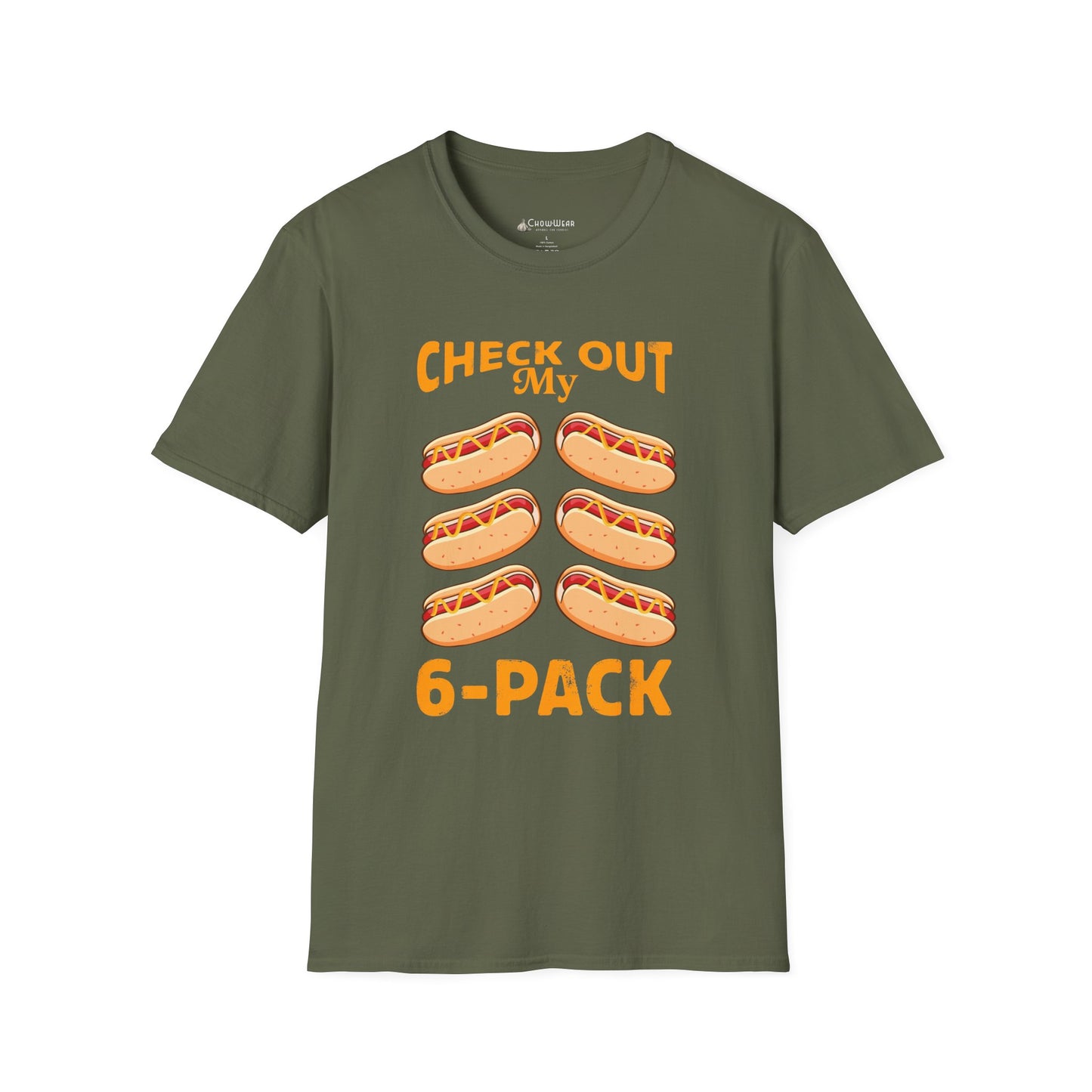 Check Out My 6-Pack Hot Dog Funny Diet Workout T-Shirt