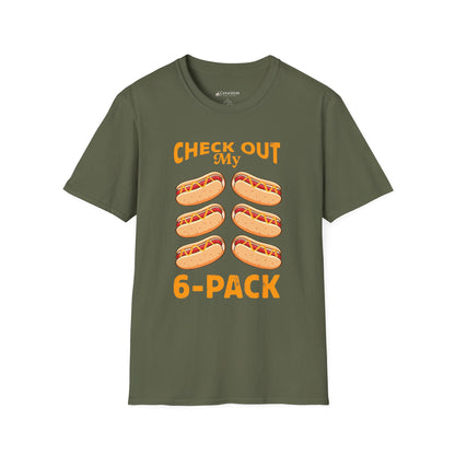 Check Out My 6-Pack Hot Dog Funny Diet Workout T-Shirt