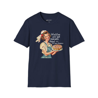Retro Breakfast Tee – "Waffles are just pancakes dressed up for pleasure" Funny T-Shirt