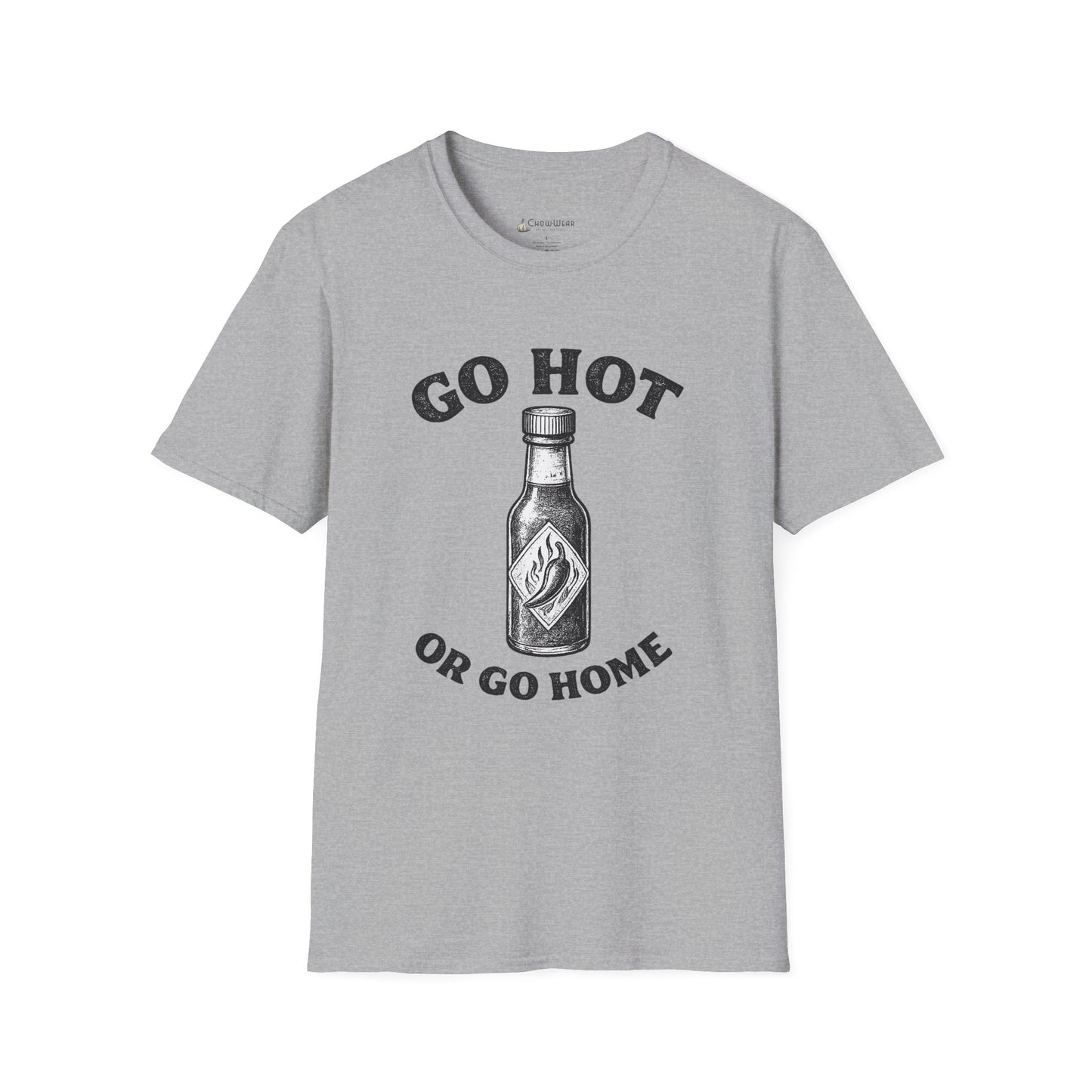 Hot Sauce T-Shirt — "Go Hot or Go Home" Chili Head Graphic Tee