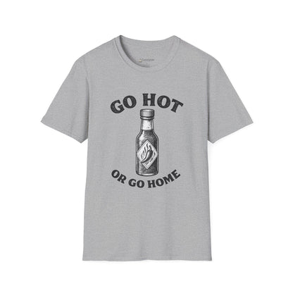 Hot Sauce T-Shirt — "Go Hot or Go Home" Chili Head Graphic Tee