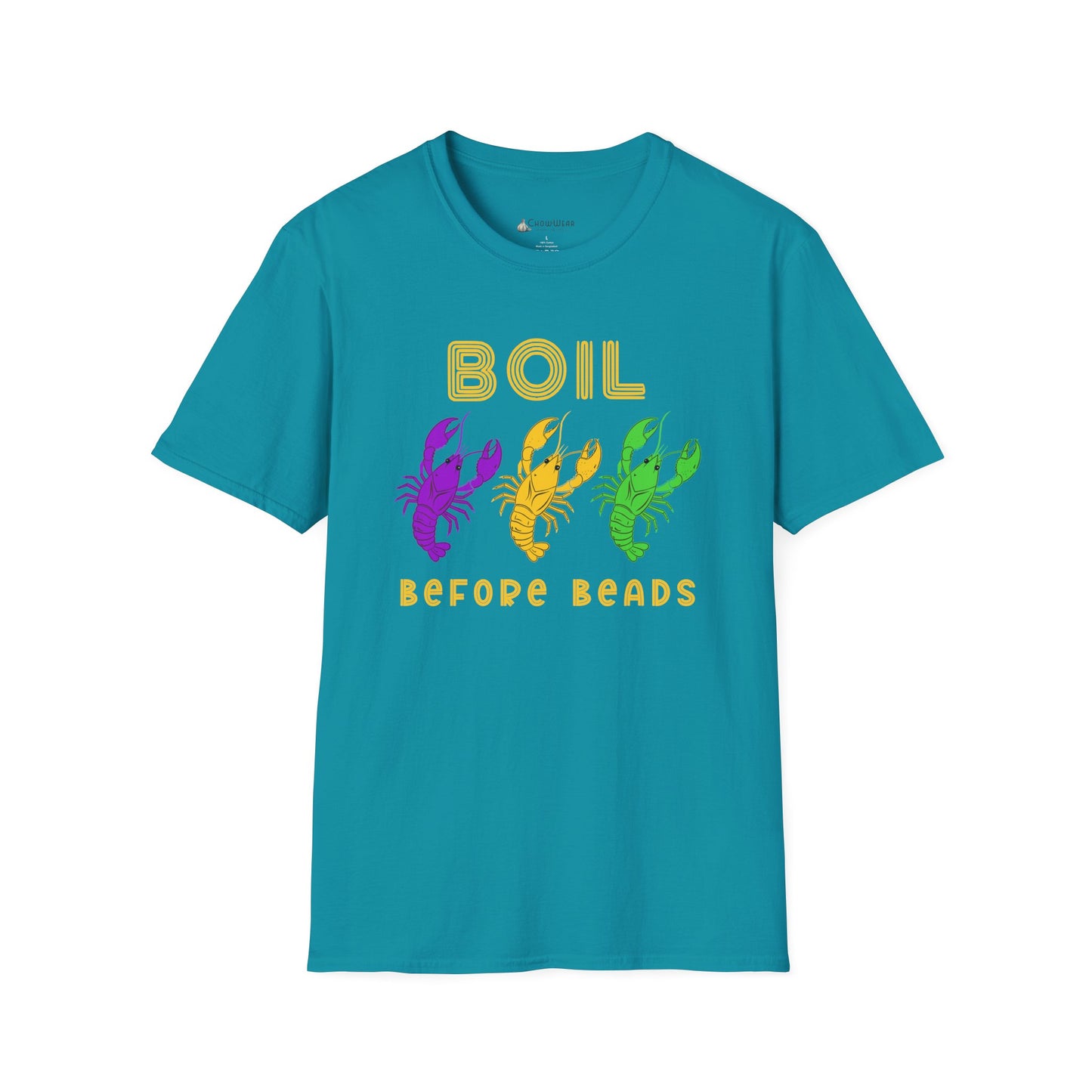 Crawfish Boil T-Shirt - "Boil Before Beads" Mardi Gras Seafood Tee