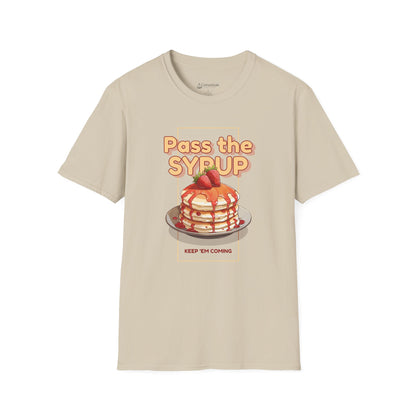 Pass the Syrup Pancake T-Shirt — Retro Breakfast Graphic Tee