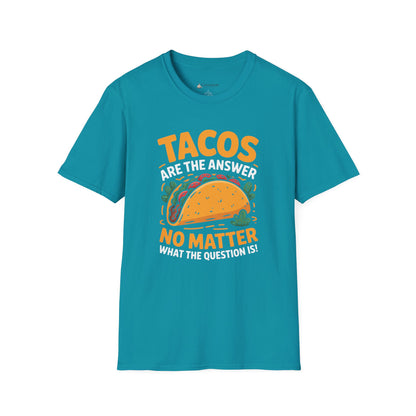 Taco T-Shirt — "Tacos Are The Answer" Funny Mexican Street Food Shirt