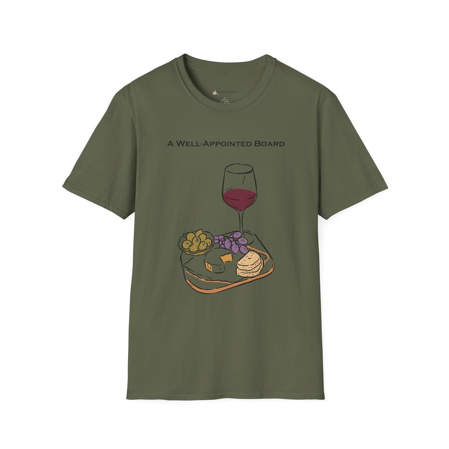 "A Well-Appointed Board" Wine & Charcuterie Graphic T-Shirt