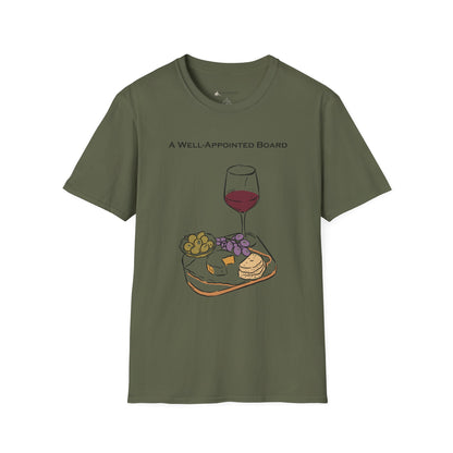 "A Well-Appointed Board" Wine & Charcuterie Graphic T-Shirt