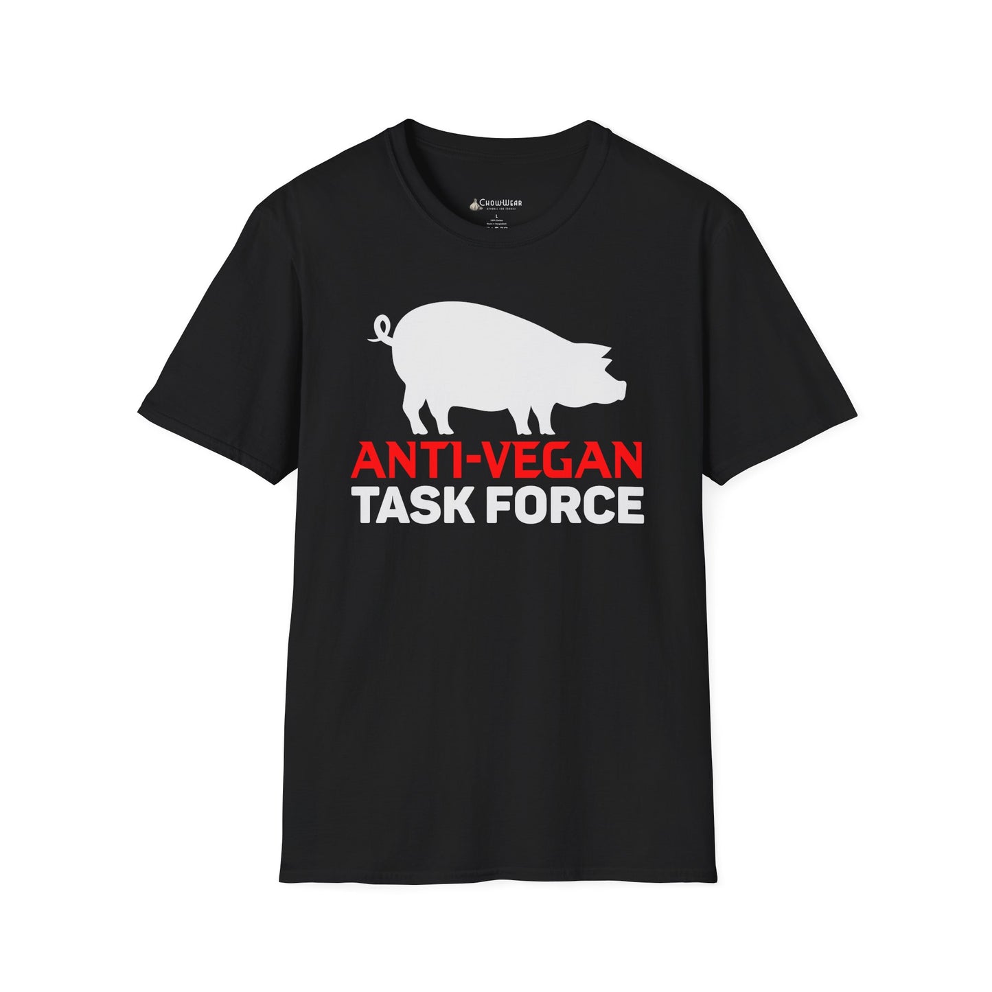 Anti-Vegan Task Force T-Shirt — Funny Pig Graphic Tee for Meat Lovers