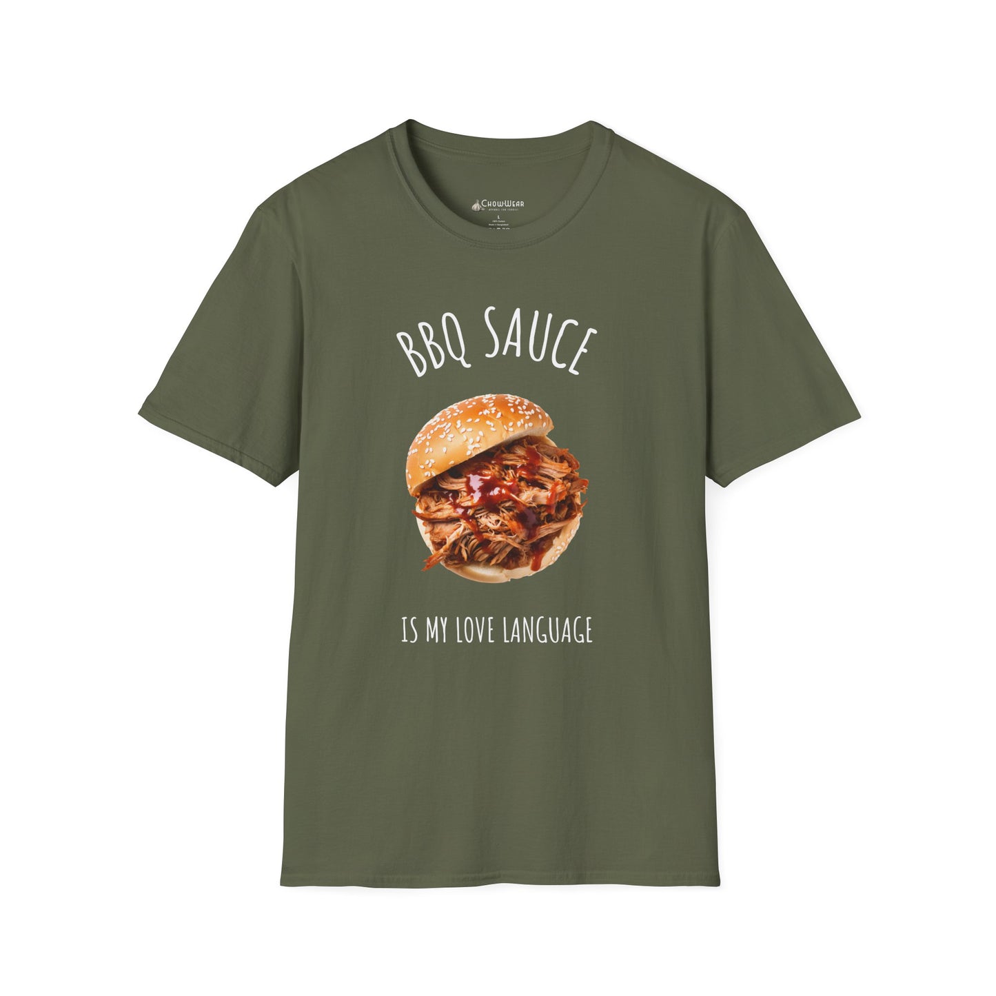 T-Shirt — "BBQ Sauce Is My Love Language" Pulled Pork Sandwich Tee