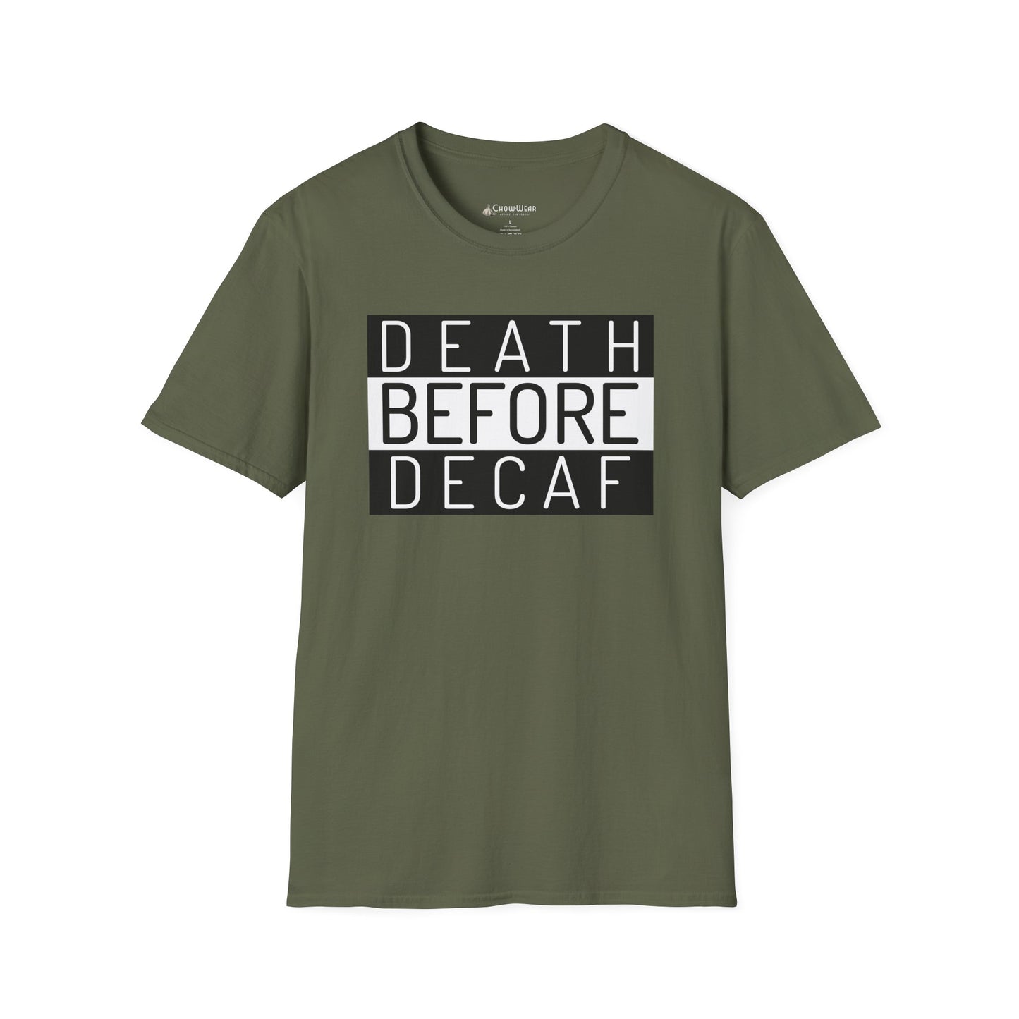 Death Before Decaf T-Shirt – Funny Coffee Lover Tee