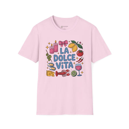 La Dolce Vita  ("The Sweet Life") T-Shirt — Italian Food & Wine Graphic Tee