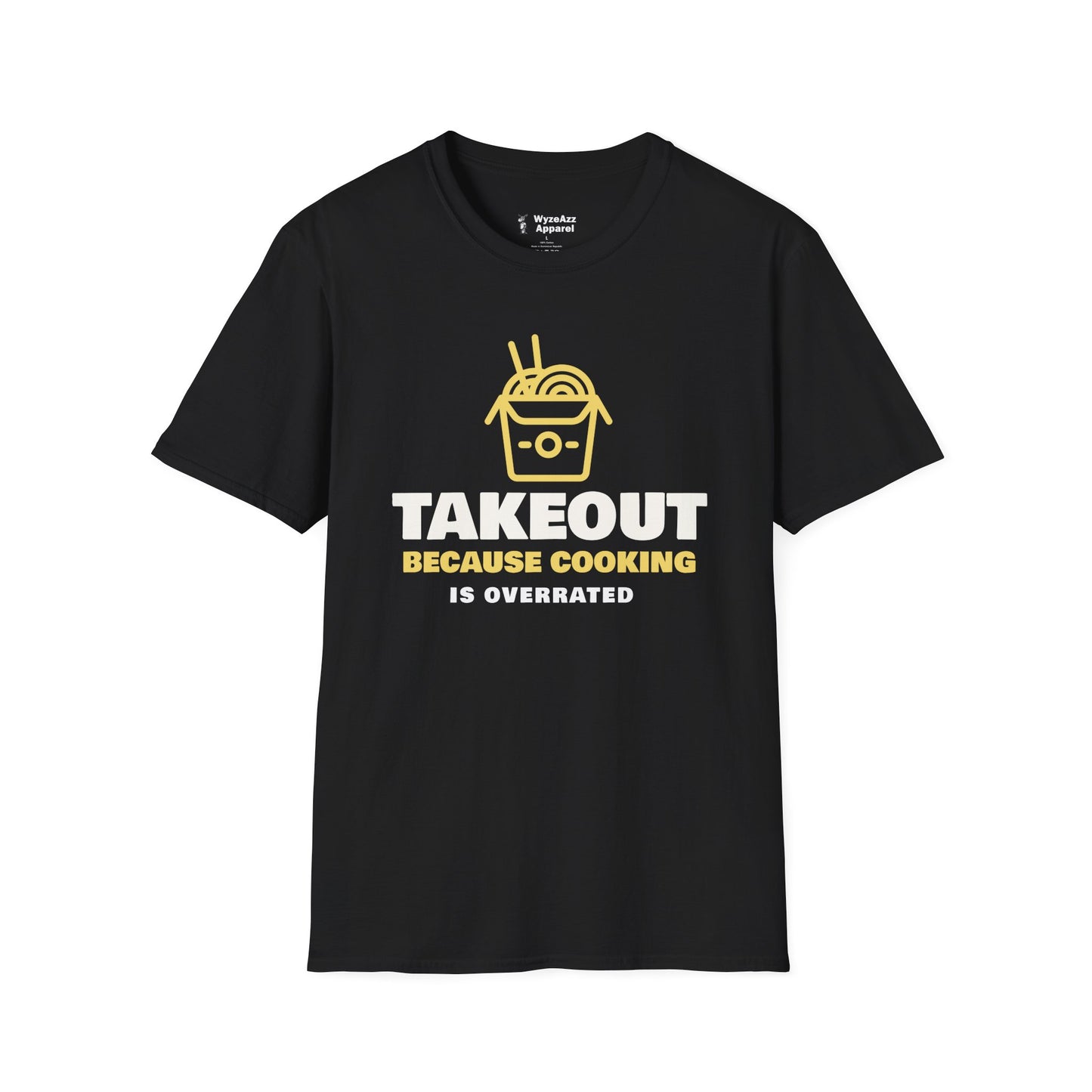 Takeout T-Shirt — “Takeout Because Cooking Is Overrated” Food Delivery Tee