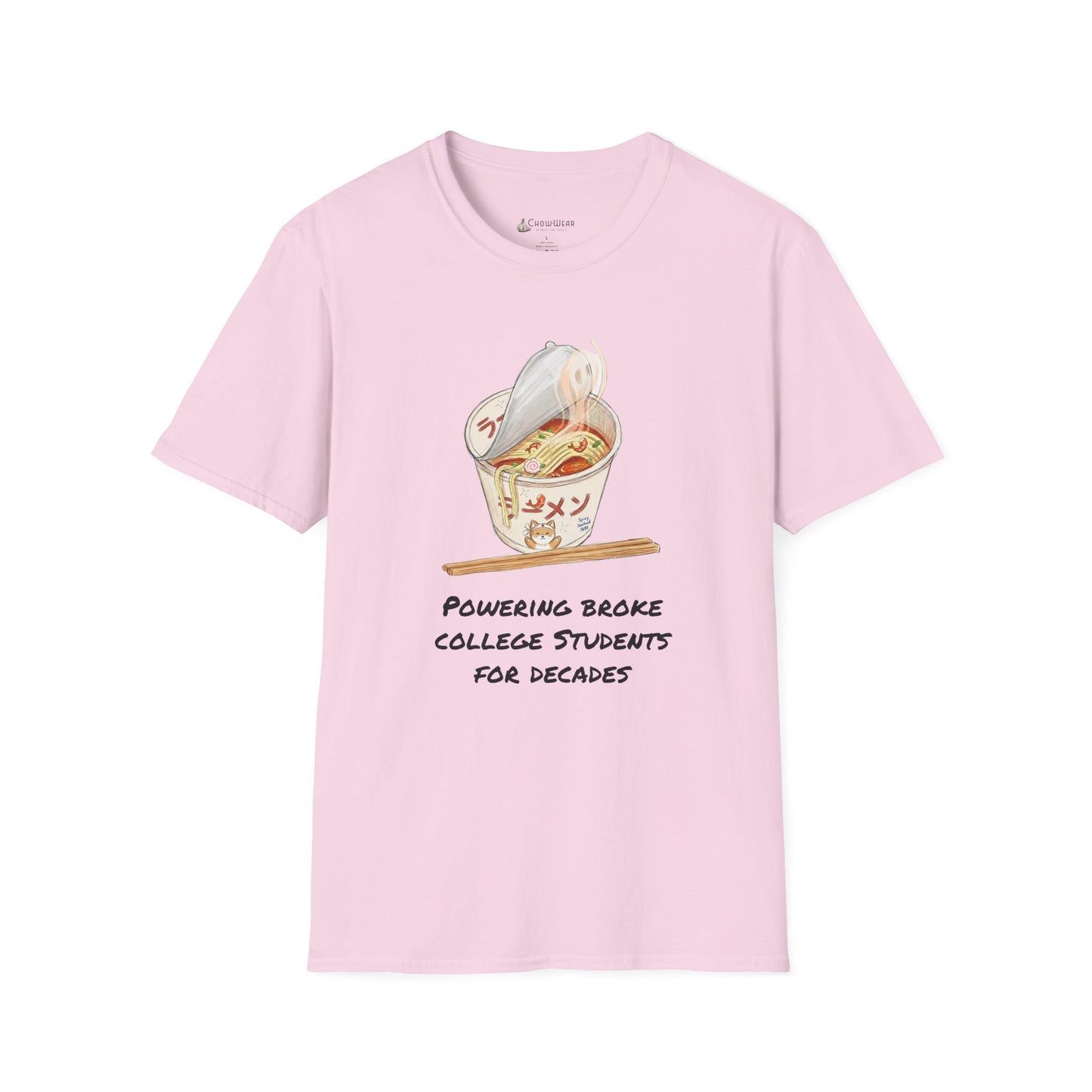 Ramen Noodle Bowl T-Shirt — “Powering Broke College Students for Decades” Funny Truth