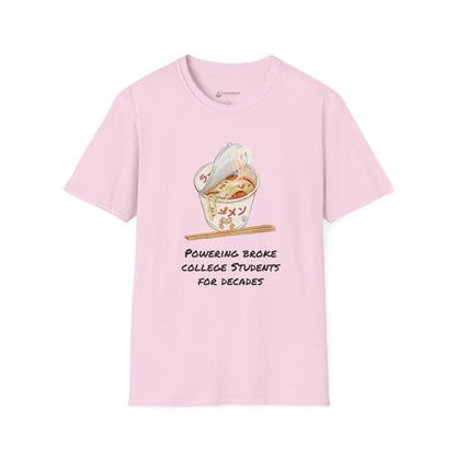 Ramen Noodle Bowl T-Shirt — “Powering Broke College Students for Decades” Funny Truth