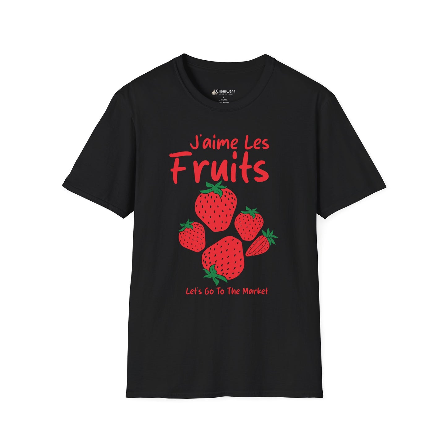 Strawberry "J'aime Les Fruits" (I Love Fruit) French Farmers Market T-Shirt