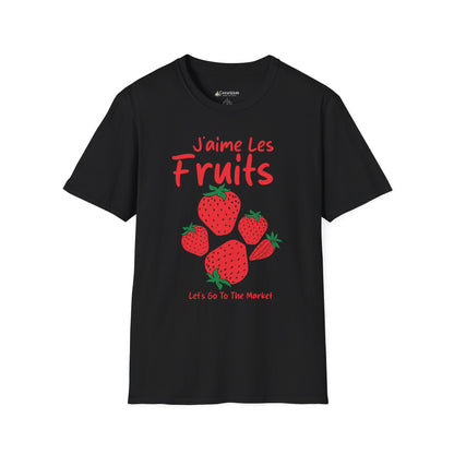 Strawberry "J'aime Les Fruits" (I Love Fruit) French Farmers Market T-Shirt