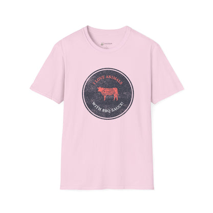 Meat Lover T-Shirt — Vintage style 'I Love Animals with BBQ Sauce' Graphic Tee