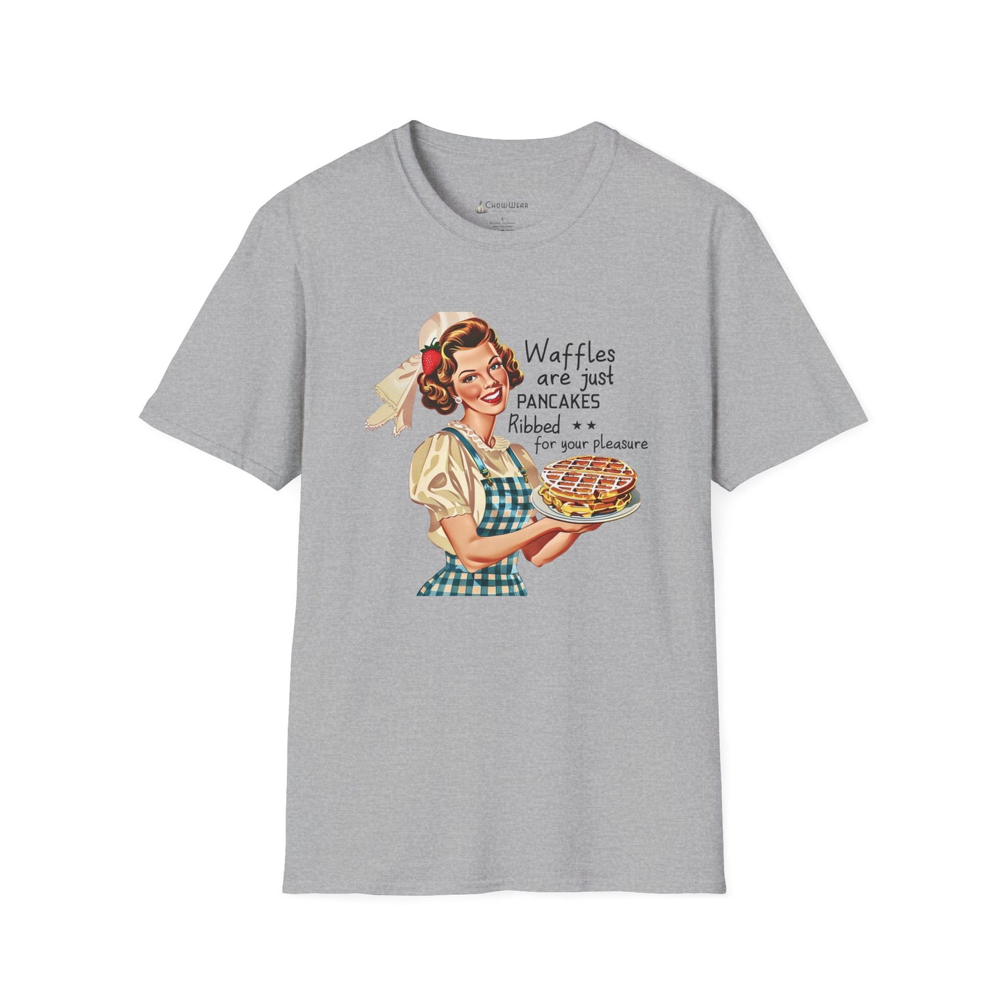 Retro Breakfast Tee – "Waffles are just pancakes dressed up for pleasure" Funny T-Shirt