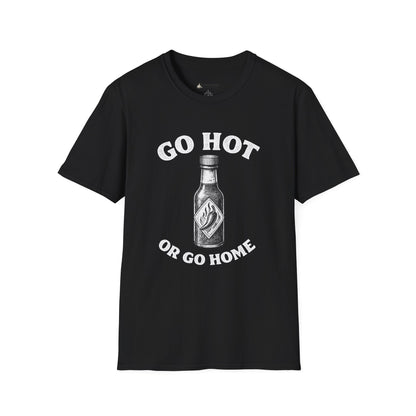 Hot Sauce T-Shirt — "Go Hot or Go Home" Chili Head Graphic Tee