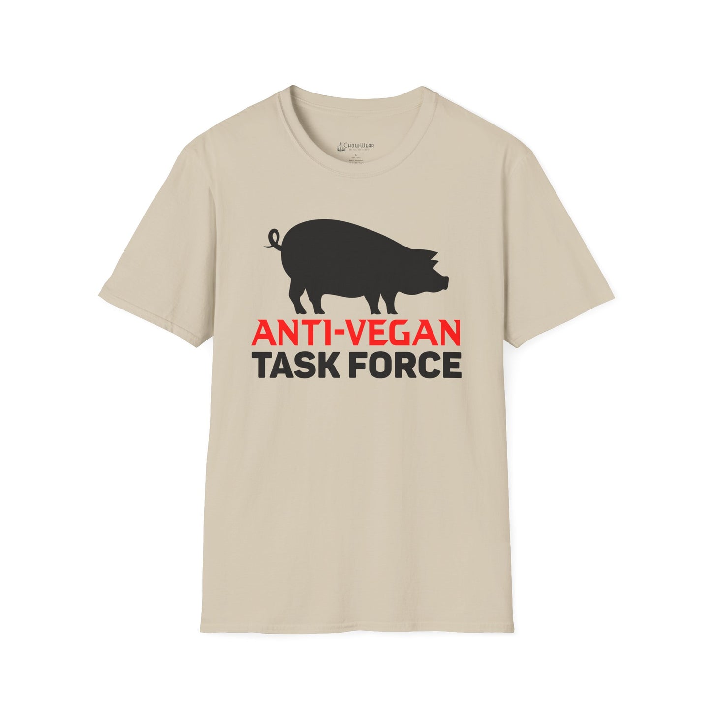 Anti-Vegan Task Force T-Shirt — Funny Pig Graphic Tee for Meat Lovers