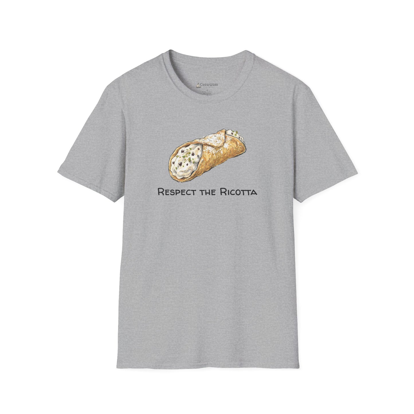 Cannoli T-Shirt – "Respect the Ricotta" Italian Pastry Dessert Tee