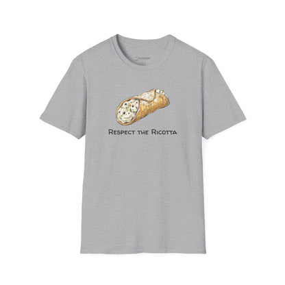 Cannoli T-Shirt – "Respect the Ricotta" Italian Pastry Dessert Tee