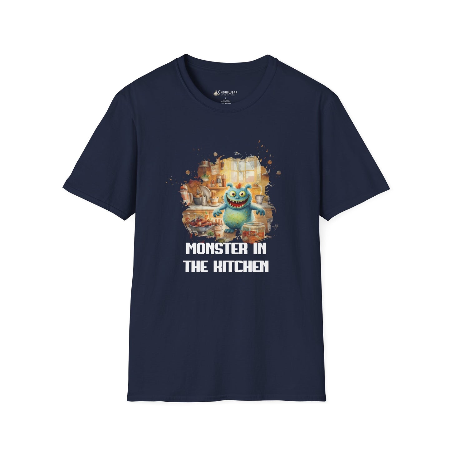 T-Shirt — "Monster in the Kitchen" Cute Cartoon Cooking Chef Tee