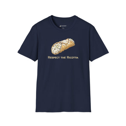 Cannoli T-Shirt – "Respect the Ricotta" Italian Pastry Dessert Tee