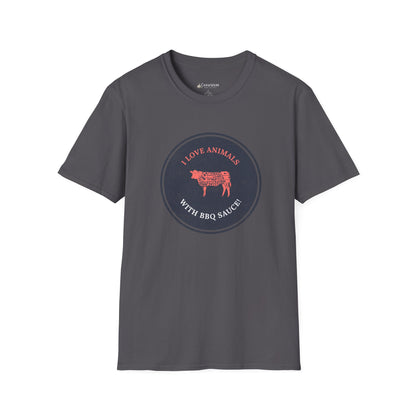 Meat Lover T-Shirt — Vintage style 'I Love Animals with BBQ Sauce' Graphic Tee