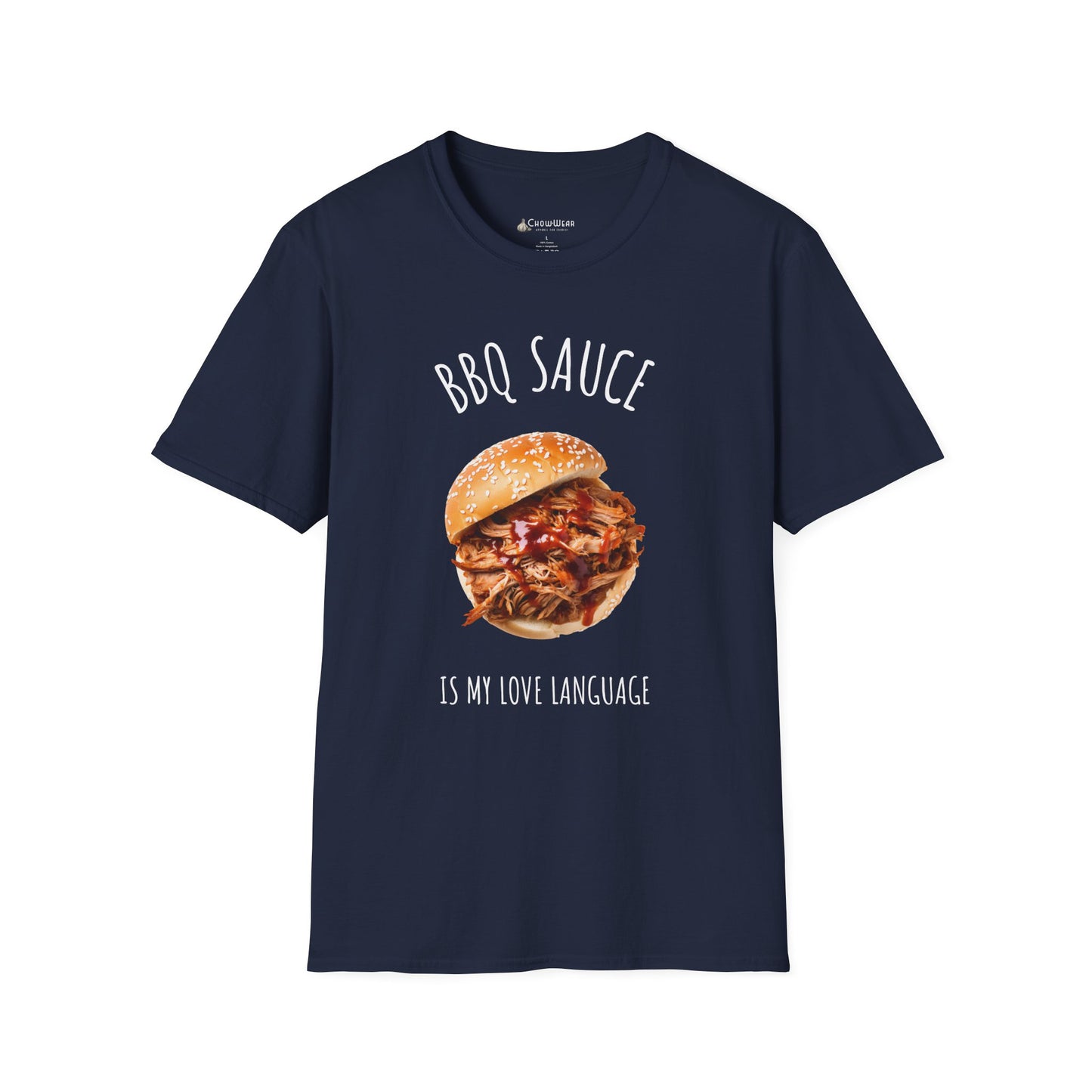 T-Shirt — "BBQ Sauce Is My Love Language" Pulled Pork Sandwich Tee