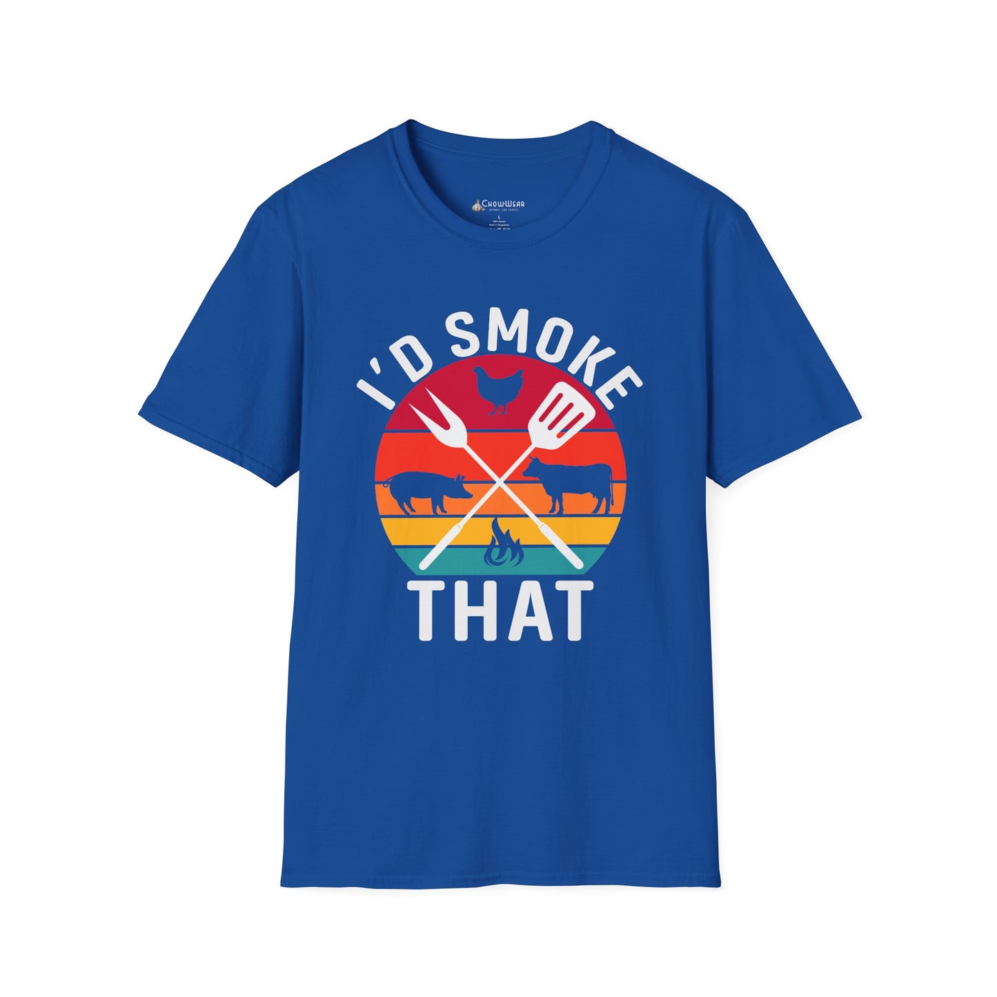 I'd Smoke That BBQ T-Shirt — Vintage Sunset Grill Meat Smoking Shirt