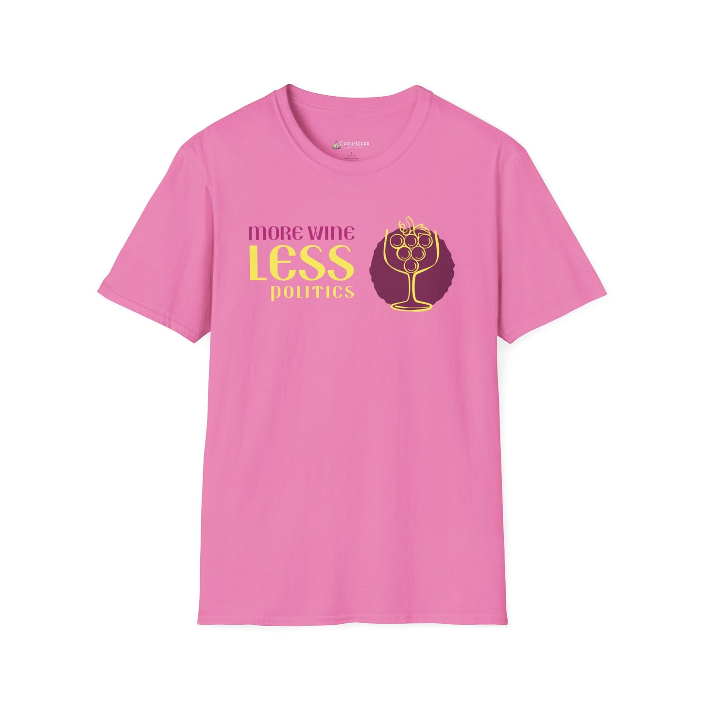 "More Wine Less Politics" Funny Wine Lover T-shirt