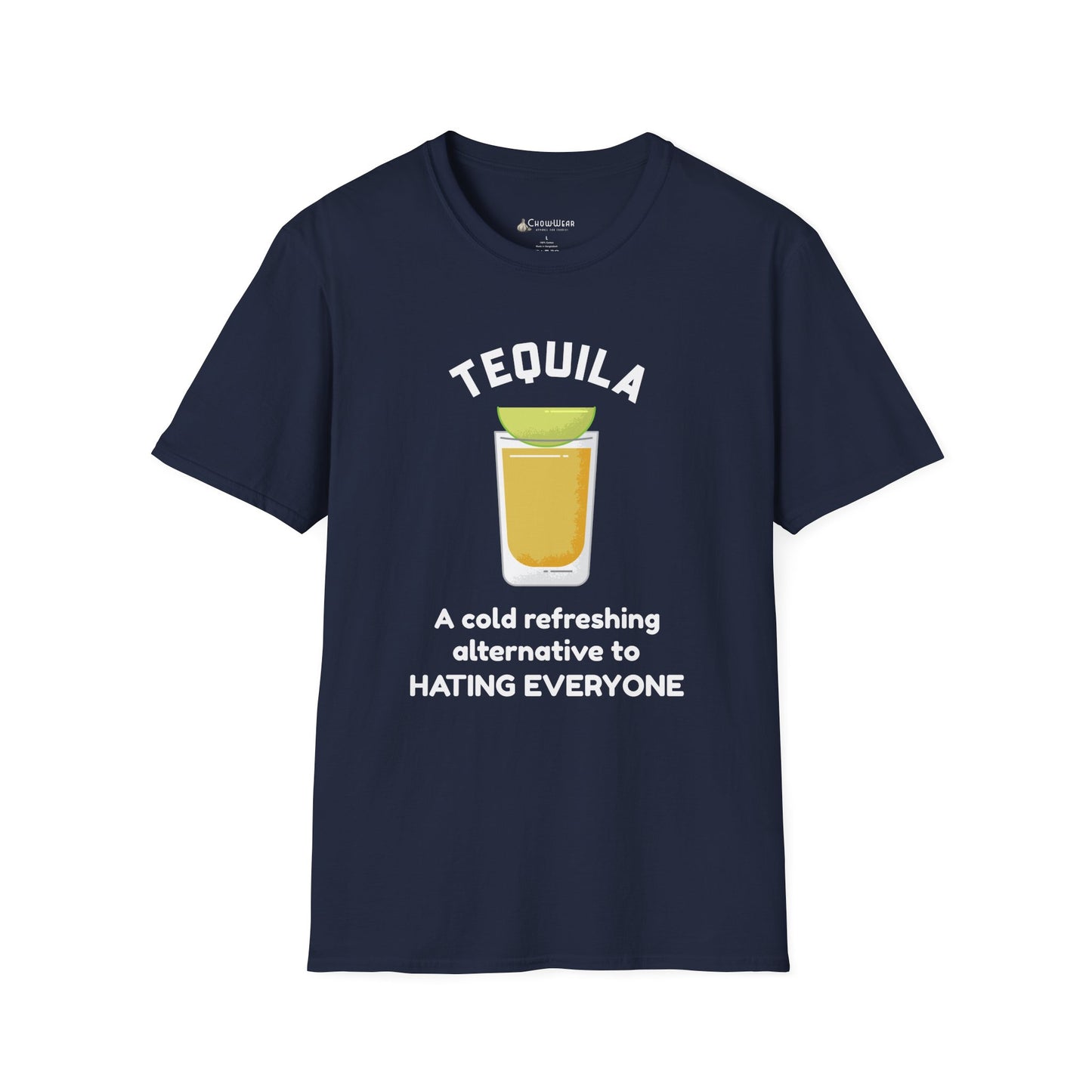 Tequila Shot T-Shirt — “A cold refreshing alternative to hating everyone” Funny Drinking Shirt