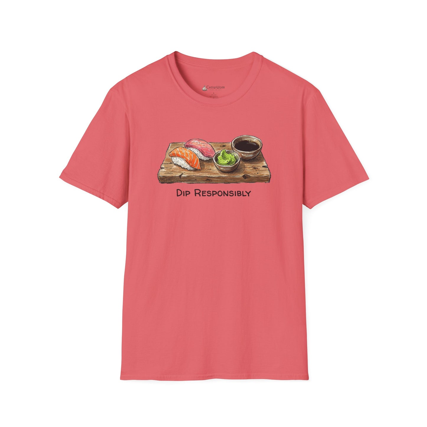 T-Shirt — "Dip Responsibly" Sushi Board Wasabi Foodie Tee