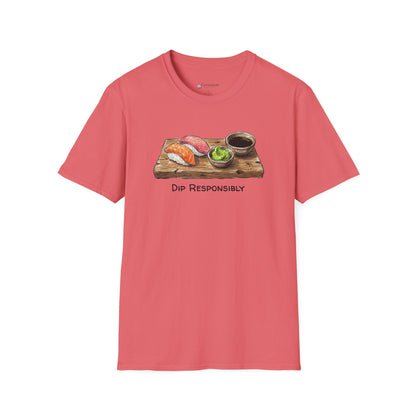 T-Shirt — "Dip Responsibly" Sushi Board Wasabi Foodie Tee