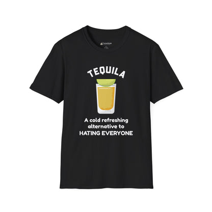 Tequila Shot T-Shirt — “A cold refreshing alternative to hating everyone” Funny Drinking Shirt