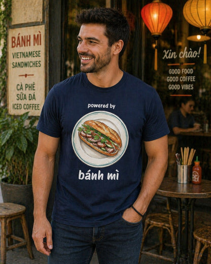 Bánh Mì T-Shirt — "Powered by Bánh Mì" Vietnamese Sandwich Tee
