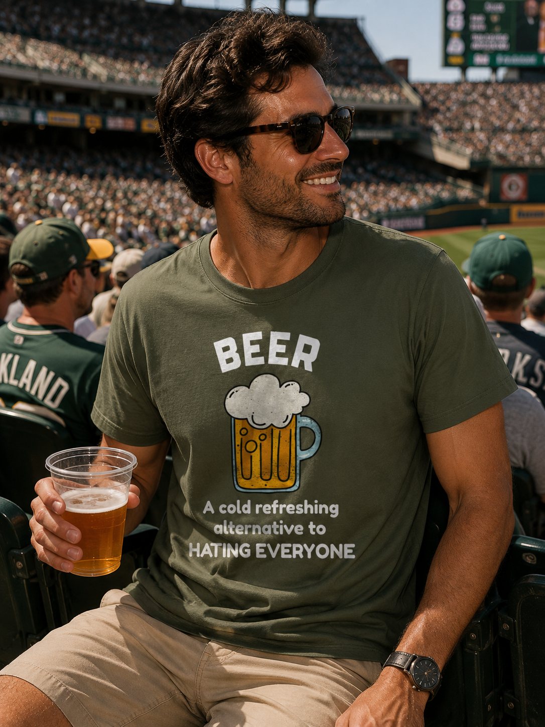 Beer T-Shirt — "Beer: A Cold Refreshing Alternative to Hating Everyone" Funny Tee