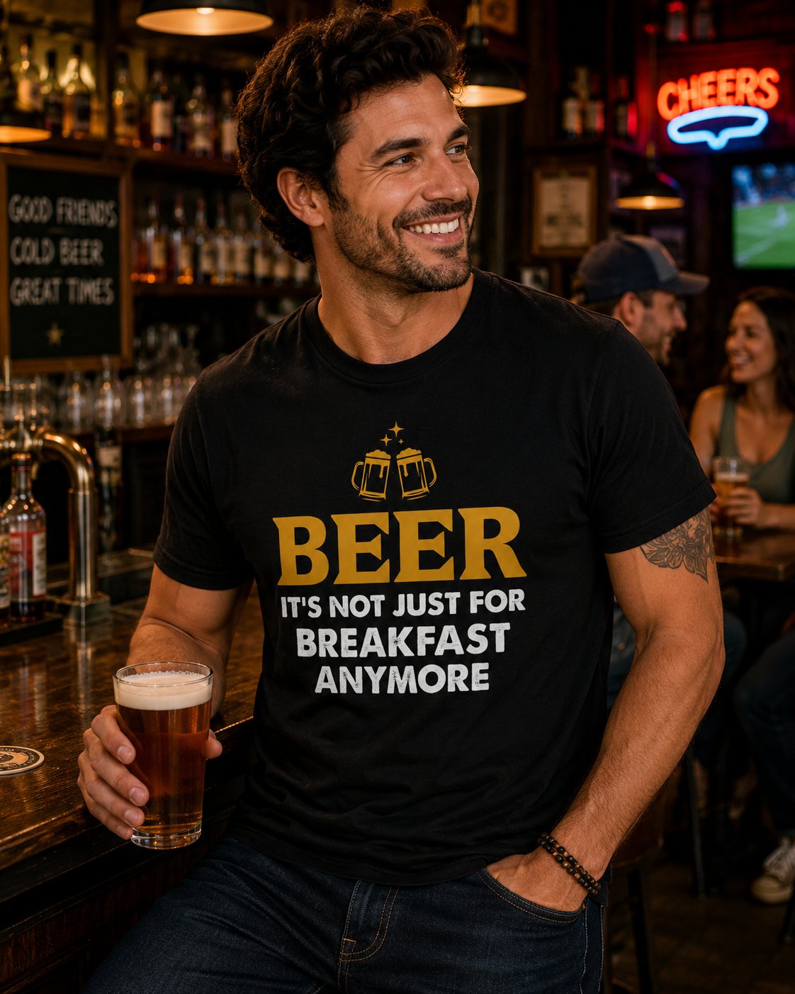 "Beer: It's Not Just For Breakfast Anymore" Funny Beer T-shirt