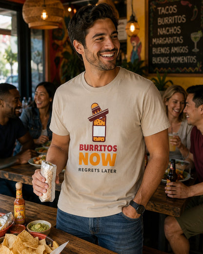 T-Shirt — Burritos Now, Regrets Later Funny Mexican Food Tee