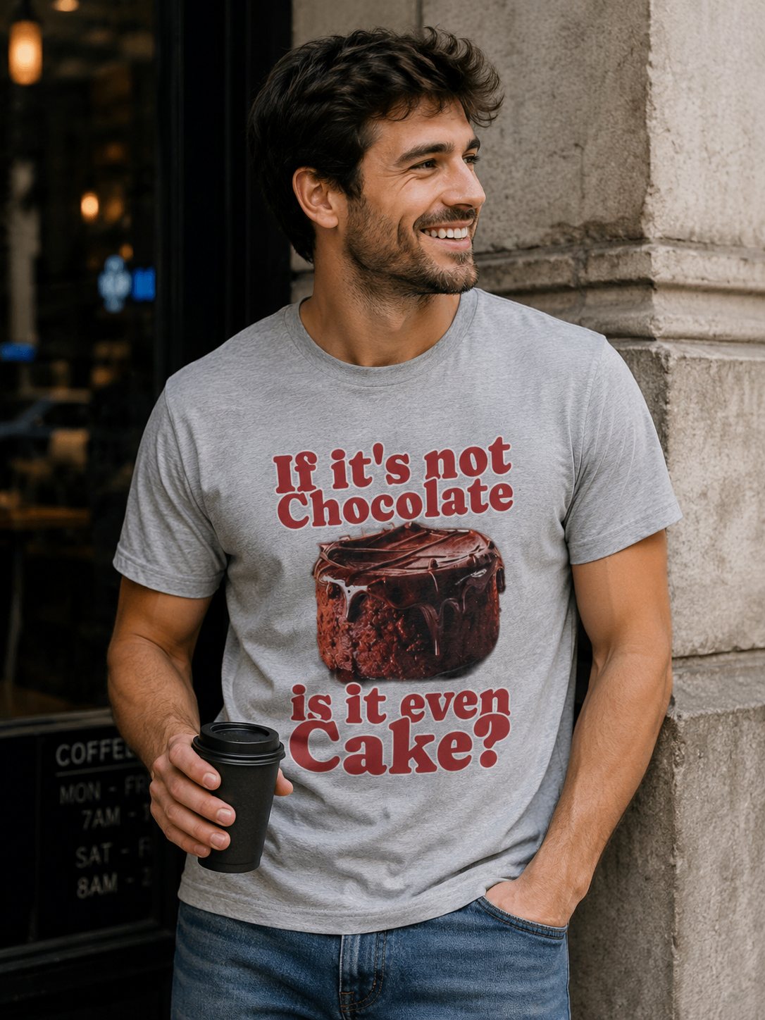 Chocolate Cake T-Shirt – "If It's Not Chocolate, Is It Even Cake?" Funny Dessert Lover Tee