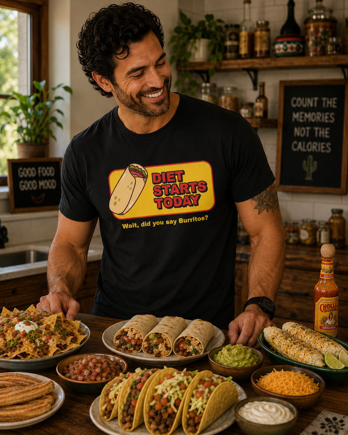 Diet Starts Today - Wait, did you say Burritos? funny foodie T-Shirt