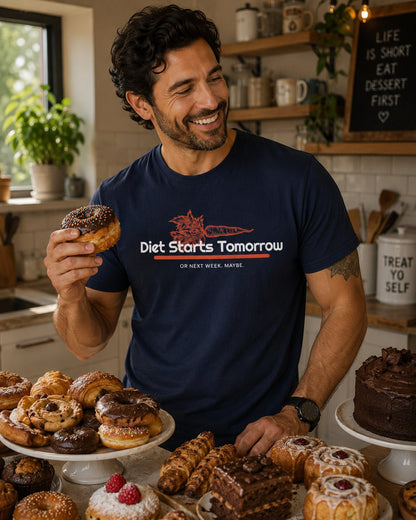 Diet Starts Tomorrow T-Shirt — Funny Retro Motivational Tee