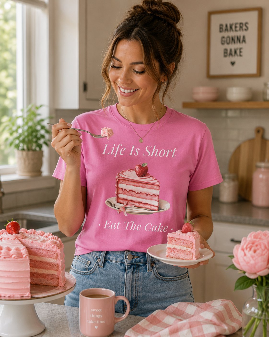 Life Is Short Eat The Cake T-Shirt — Dessert Lover Diet Tee